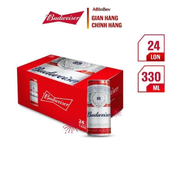 Bia Budweiser Sleek 330ml-24lon