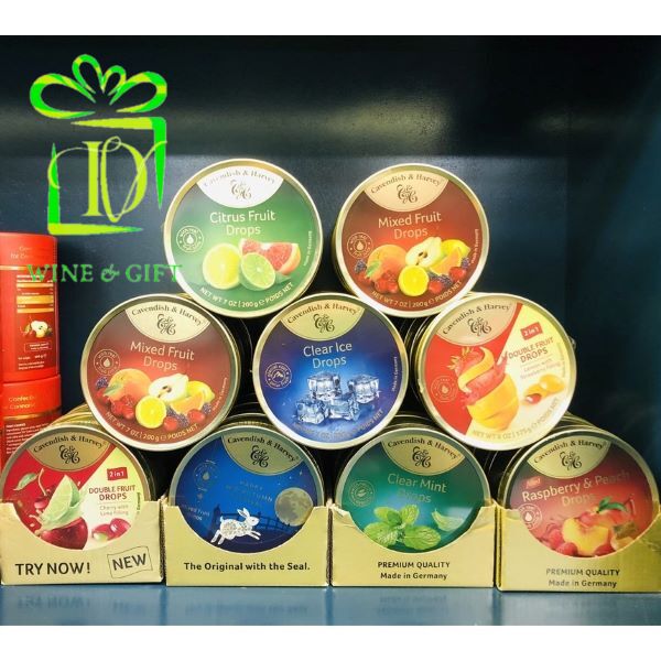 Kẹo trái cây Đức Cavendish & Harvey hộp thiếc